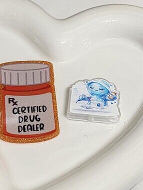 Pharmacy Flatback Focal Bead Tech Pharmacist Badge Keychain Magnet Crafts